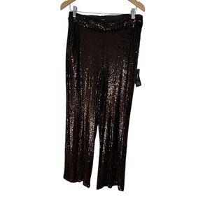Express | new w/tags! | maroon sequin wide leg elastic pants | women's size 10R
